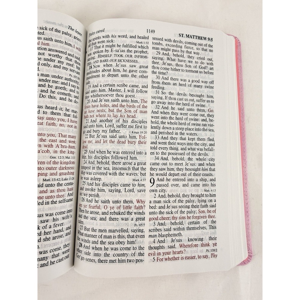 KJV Giant Print Reference Bible Pink Holman Hand Size King James Version - Picture 11 of 12